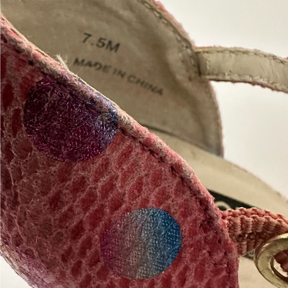 Dolce by Mojo Moxy Pink Polka Dot Snakeskin Bow Heels Y2K Size 7.5M SEE NOTE - Picture 13 of 16